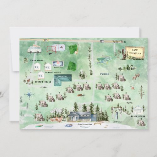 Great Herring Pond  Wedding Map Itinerary  Invitation