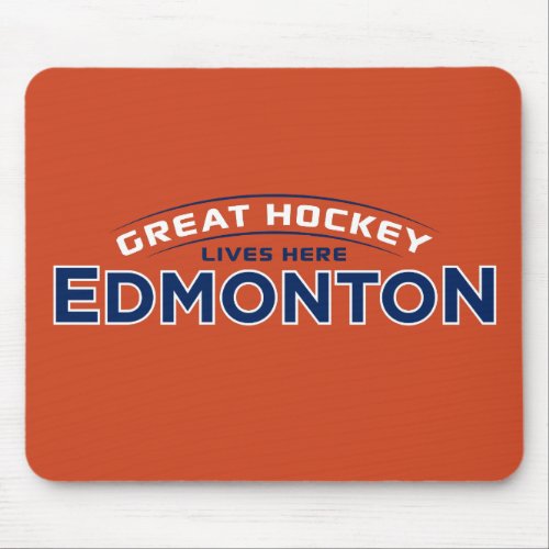 Great Hockey Edmonton Orange Mouse Pad