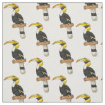 Great hornbill bird cartoon illustration fabric