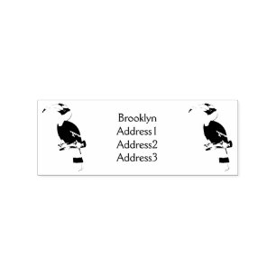 Great hornbill bird cartoon illustration rubber stamp