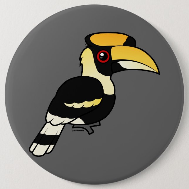 Great Hornbill Pinback Button (Front)