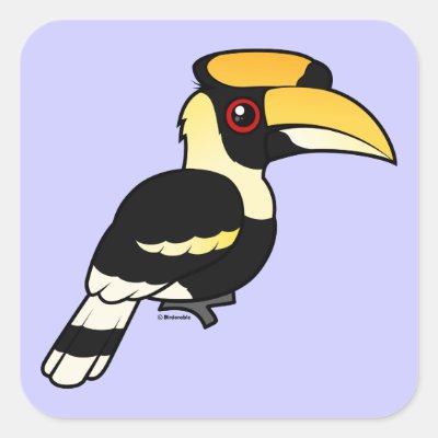 Great Hornbill Square Sticker
