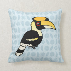 Great Hornbill Cotton Throw Pillow