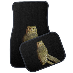 Great Horned Owl at Night Car Floor Mat