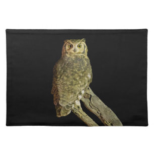 Great Horned Owl at Night Cloth Placemat