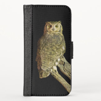 Great Horned Owl at Night iPhone X Wallet Case
