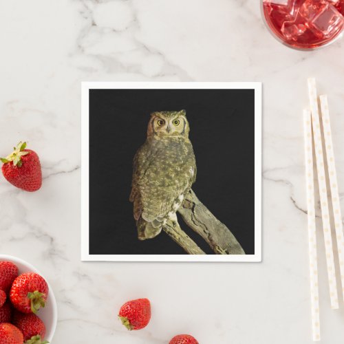 Great Horned Owl at Night Napkins