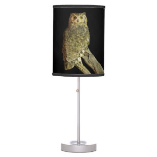 Great Horned Owl at Night Table Lamp