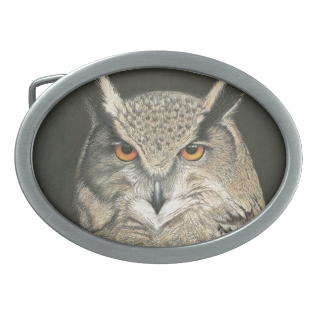 Great Horned Owl Belt Buckle (Front)