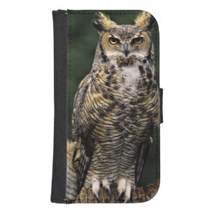 Great Horned Owl (Bubo virginianus), full body Galaxy S4 Wallet Case