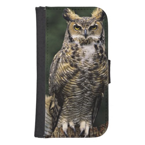Great Horned Owl Bubo virginianus full body Galaxy S4 Wallet Case