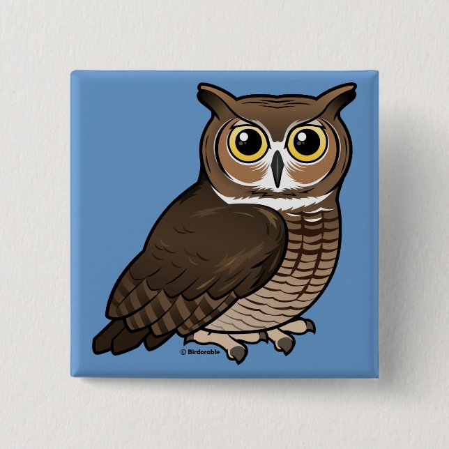 Great Horned Owl Button (Front)