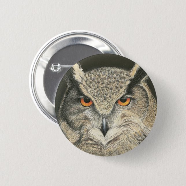 Great Horned Owl Button (Front & Back)