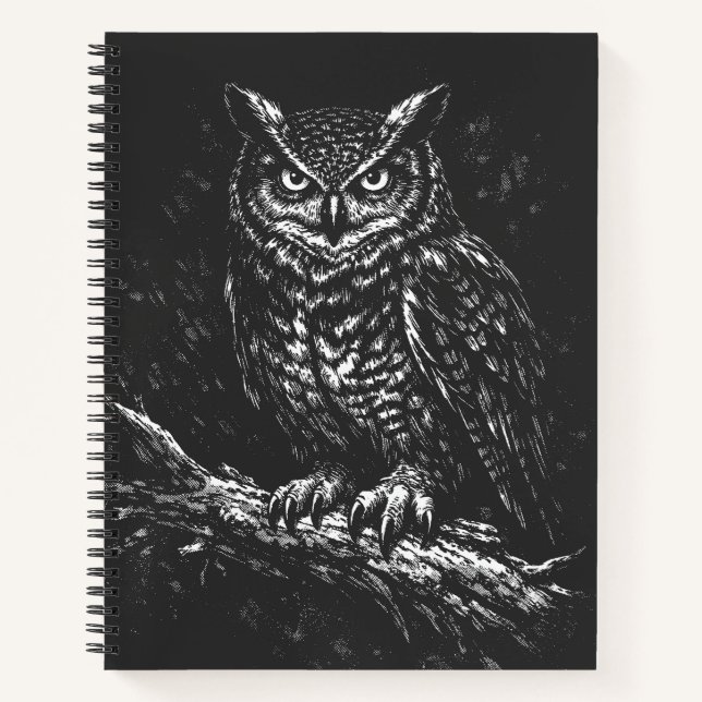 Great Horned Owl — by BurnsInHell Notebook (Front)