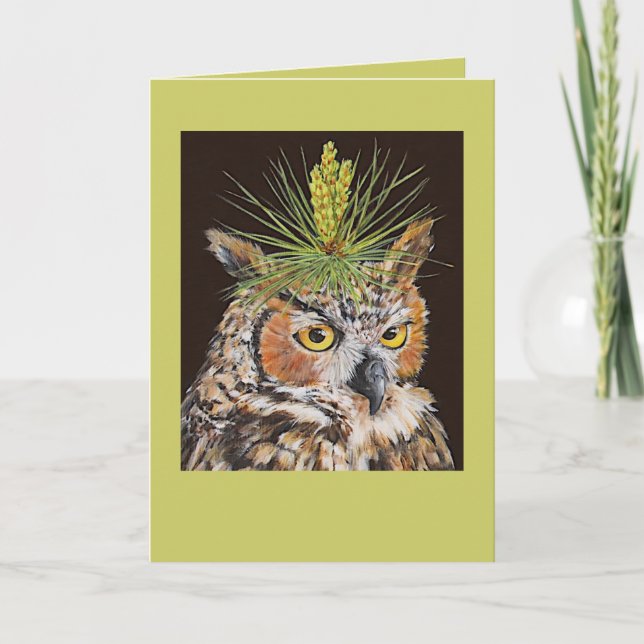 great horned owl card (Front)
