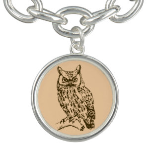 Great Horned Owl Charm Bracelet
