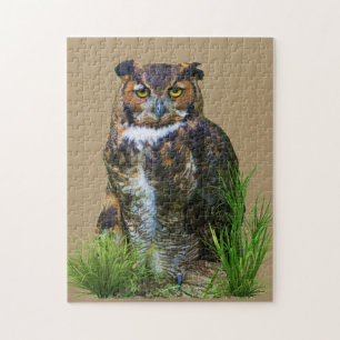 Great Horned Owl Customizable Jigsaw Puzzle