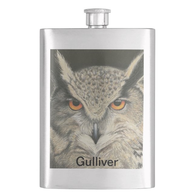 Great Horned Owl Flask (Front)