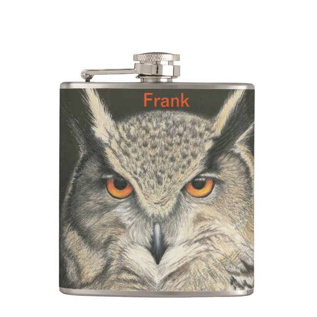 Great Horned Owl Flask (Front)