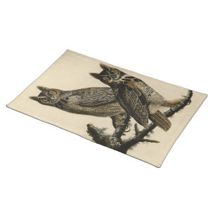 Great Horned Owl from Audubon's Birds of America Cloth Placemat