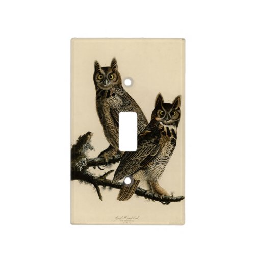 Great Horned Owl from Audubons Birds of America Light Switch Cover