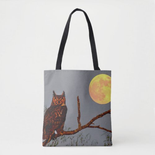 Great Horned Owl  Full Moon Tote Bag