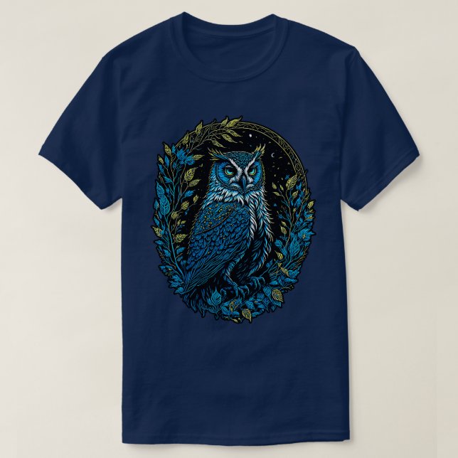 Great Horned Owl Graphic Design T-Shirt (Design Front)