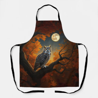 Great Horned Owl in Autumn Apron