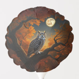 Great Horned Owl in Autumn Balloon