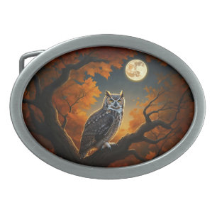 Great Horned Owl in Autumn Belt Buckle