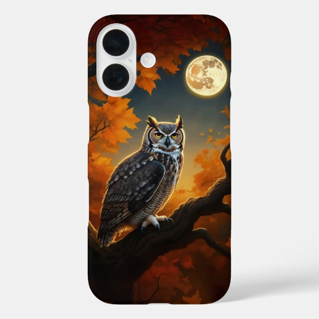 Great Horned Owl in Autumn Case-Mate iPhone Case (Back)