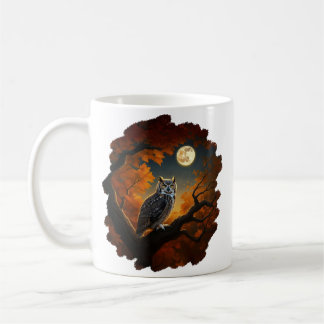 Great Horned Owl in Autumn Coffee Mug