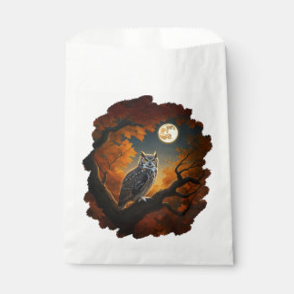 Great Horned Owl in Autumn Favor Bag