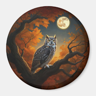 Great Horned Owl in Autumn Magnet