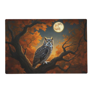 Great Horned Owl in Autumn Placemat