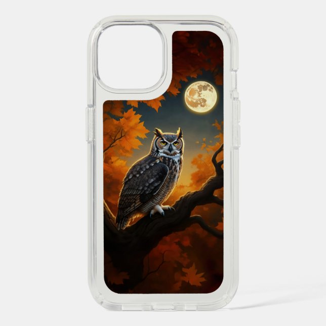 Great Horned Owl in Autumn Speck iPhone Case (Front)
