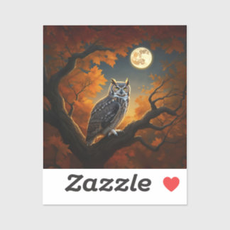Great Horned Owl in Autumn Sticker