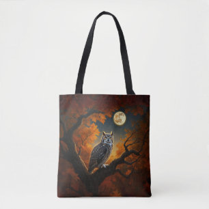 Great Horned Owl in Autumn Tote Bag