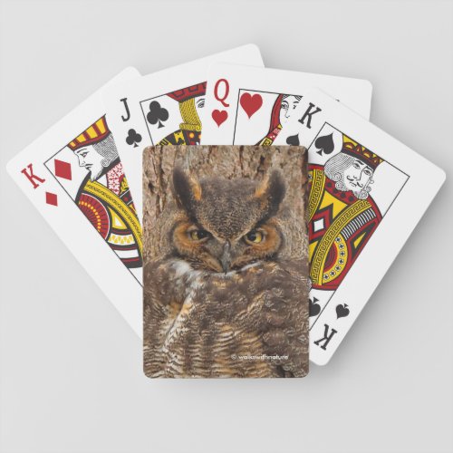 Great Horned Owl in the Douglas Fir Poker Cards