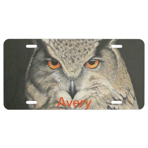 Great Horned Owl License Plate