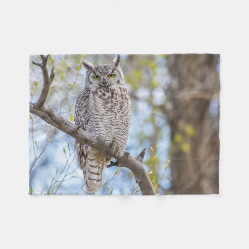 Great Horned Owl  Lincoln County Wyoming Fleece Blanket