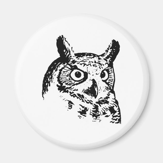 Great Horned Owl Logo Magnet (Front)