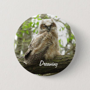Great Horned Owl Newborn button