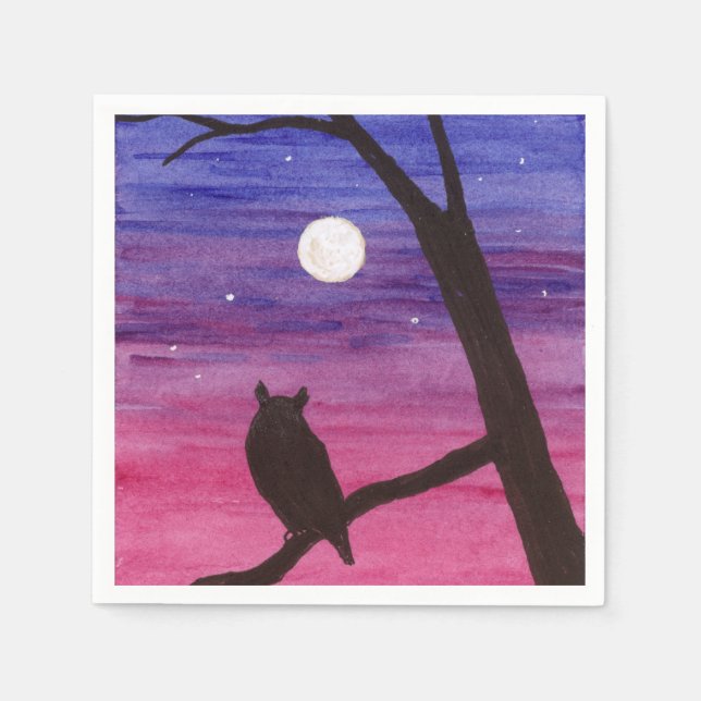 Great Horned Owl Paper Napkins (Front)