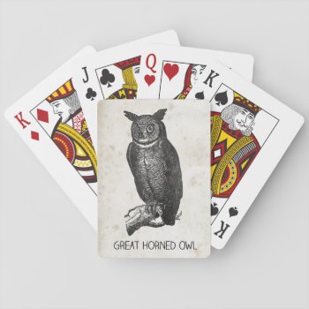 Great Horned Owl Playing Cards by camcguire at Zazzle