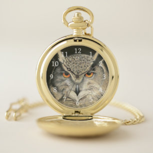 Great Horned Owl Pocket Watch