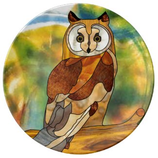Great Horned Owl Porcelain Plate