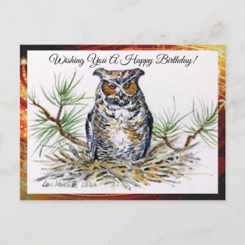 Great Horned Owl Postcard Greeting by lmountz1935 at Zazzle