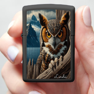Great Horned Owl Powerful Beak The Hunter's Tool Zippo Lighter