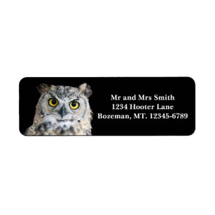 Great Horned Owl Return Address Label